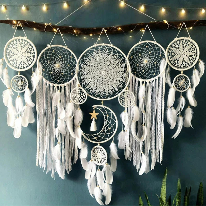 Dreamcatcher Wall Set Handmade Cotton Moon Five-Piece