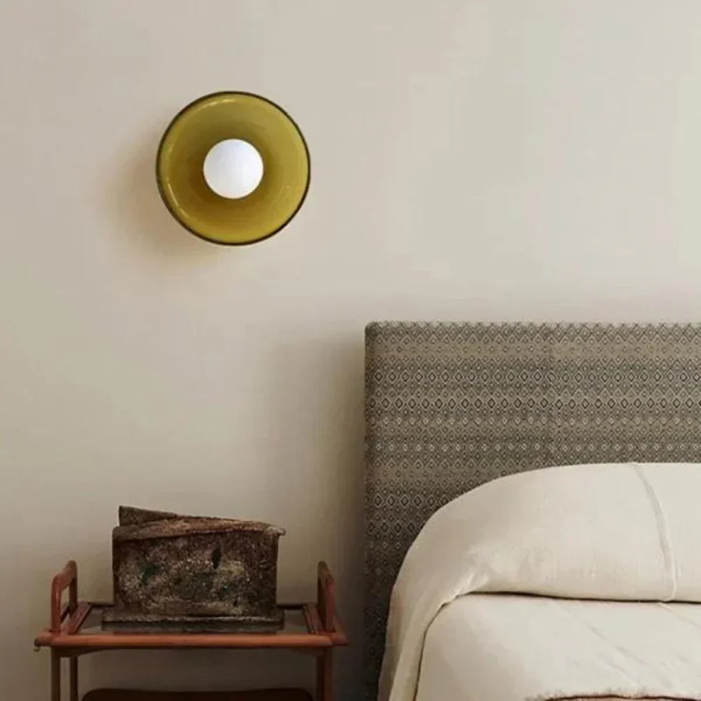 Ceiling and Wall Light Fixture with Central Glass Globe Design