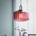 Retro-Colored Glass Pendant Light Fixture