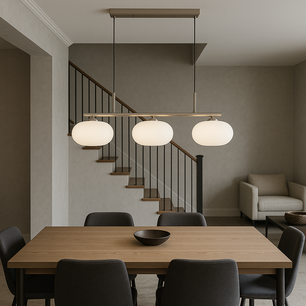 Contemporary 3-Bulb Bauhaus Style Island Hanging Light