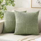 Striped Throw Pillow Covers – Soft Corduroy Cushion Covers
