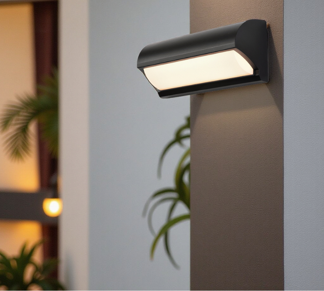 Rectangular LED Panel Outdoor Wall Light in Black