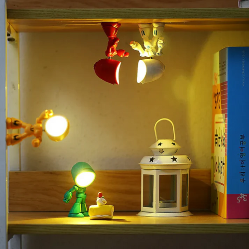 Adjustable Head LED Table Lamp in Robot Design – Plastic Construction