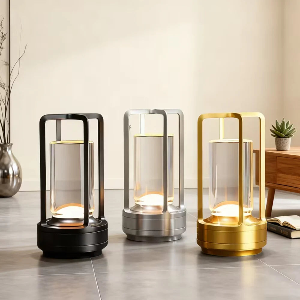 Modern LED Accent Light - Metal Cylinder Table Lamp for Decor