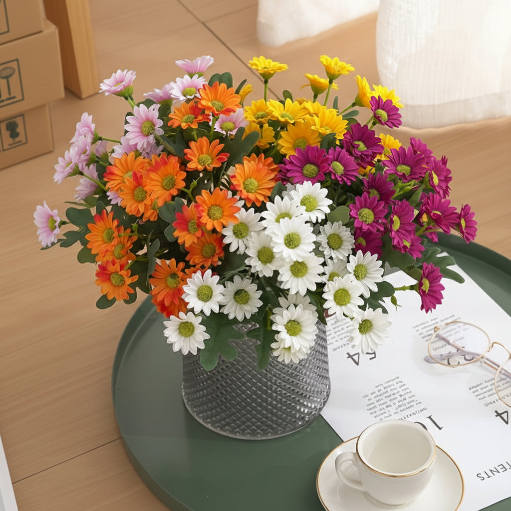 Artificial Daisy Flower Arrangement for Mother's Day Table Decor