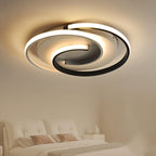 Contemporary Ceiling Light with LED – Black and White Swirl Pattern