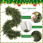 Artificial Green Christmas Garland for Mantle and Stair Decoration