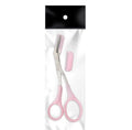 Eyebrow Scissors Precision Comb Ergonomic Grip Stainless Steel Blades