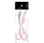 Eyebrow Scissors Precision Comb Ergonomic Grip Stainless Steel Blades