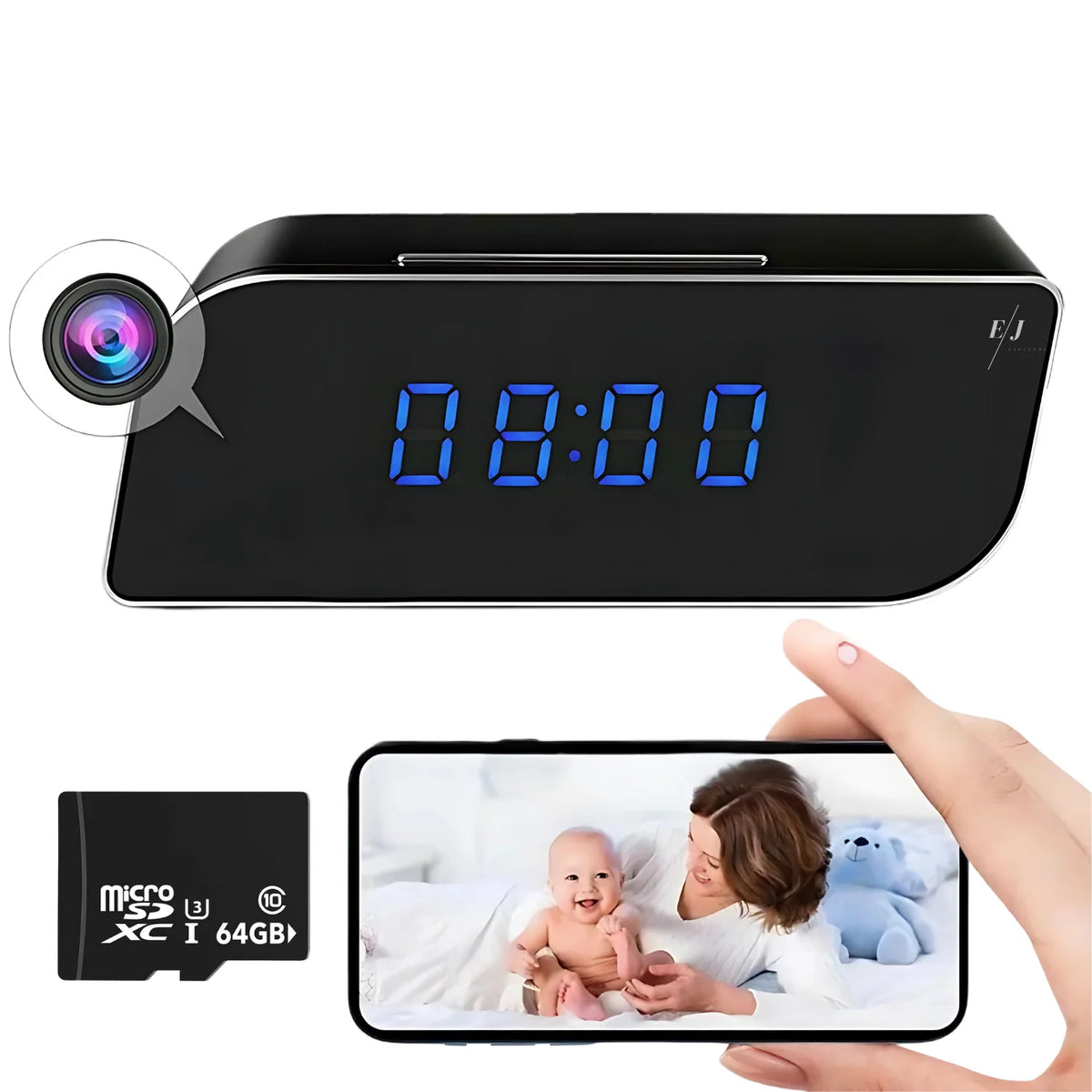 Digital Alarm Clock Hidden Camera HD 1080p Night Vision