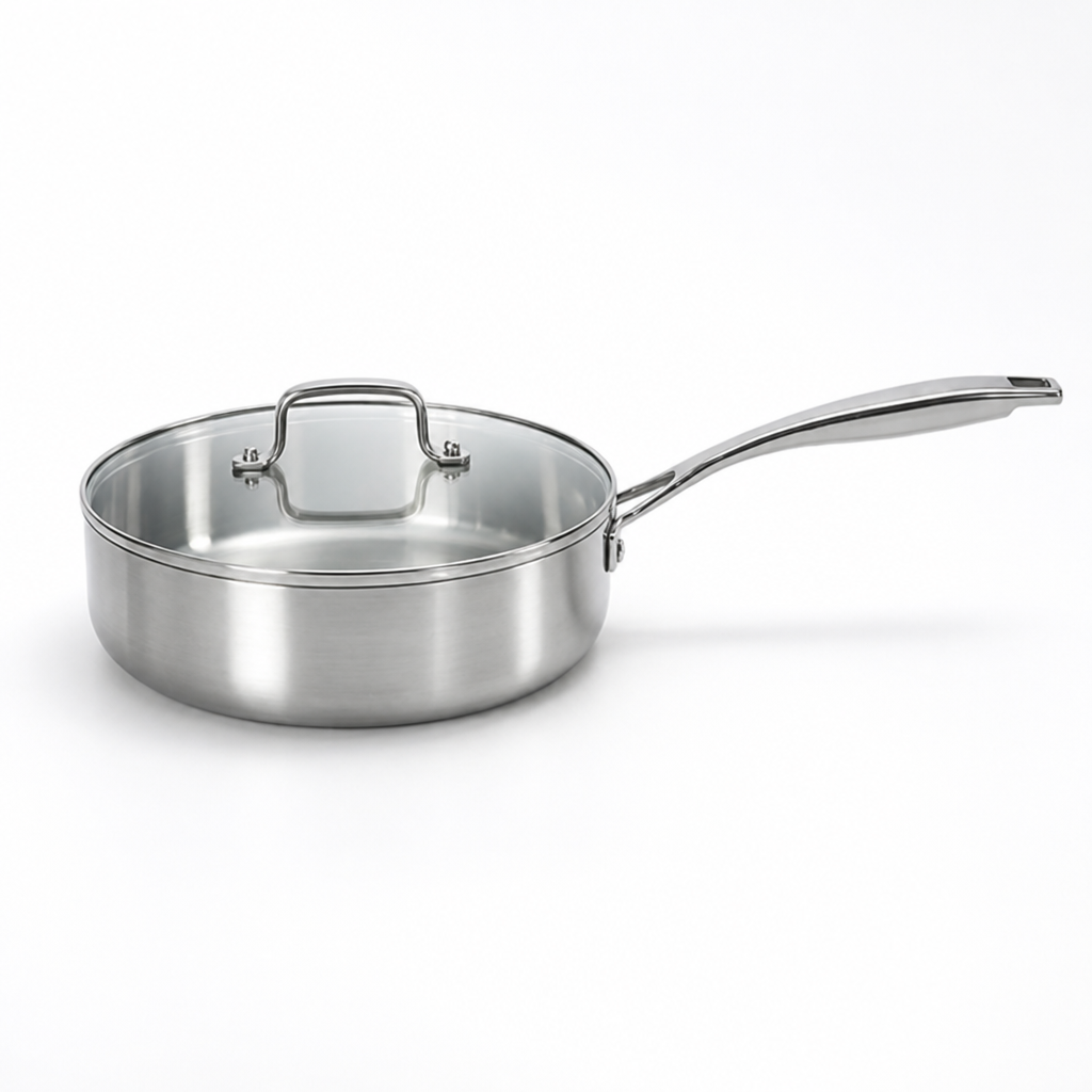 304 Stainless Steel Saute Pan with Glass Lid
