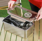 Camping Dinnerware Set Stainless Steel Compact Storage Box