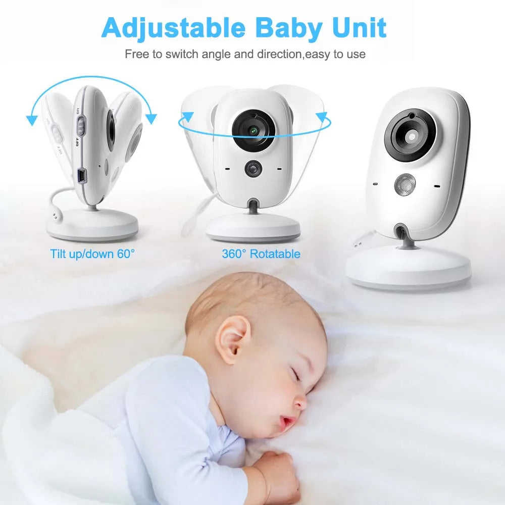 Video Baby Monitor 3.5-Inch Screen Night Vision Two-Way Audio