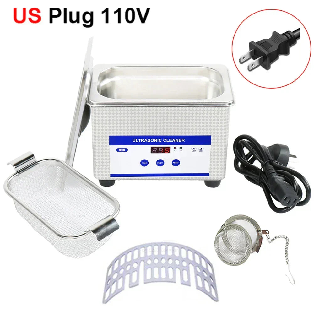 Ultrasonic Cleaner 40kHz 0.8L Stainless Steel Glasses & Jewelry