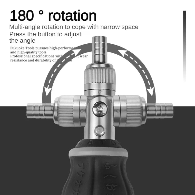 Ratchet Screwdriver 8-in-1 180° Adjustable Handle