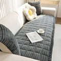 Non-Slip Plush Pleated-Edge Sofa Slipcover