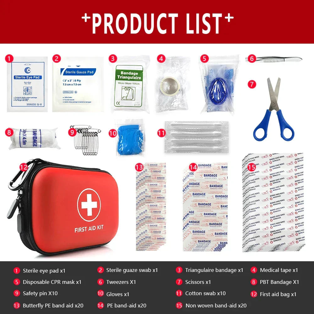 First Aid Kit 91-Piece Compact & Portable EVA Case
