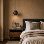 Travertine-Look Cylindrical Pendant Light (E27 Socket)