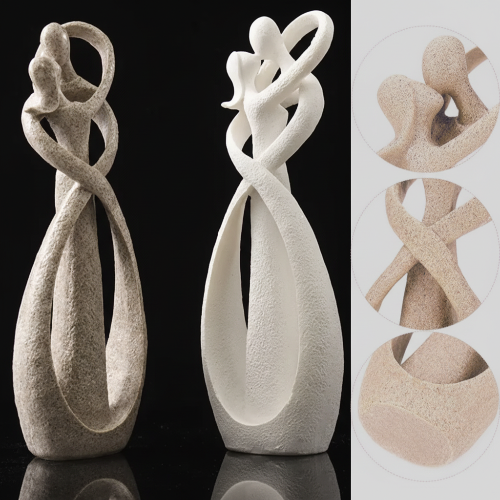 Modern Couple Figurine in Resin – Abstract Home Decoration