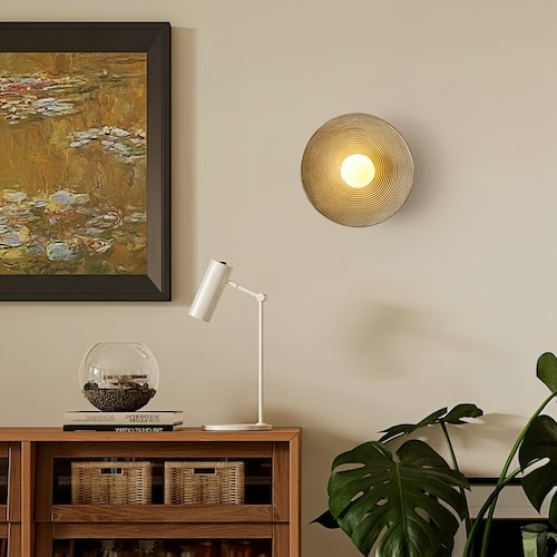 Handcrafted LED Wall Light – Rustic Wood Sconce