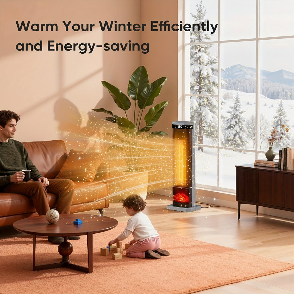 Portable Electric Heater with Remote Control – Warm Air Blower