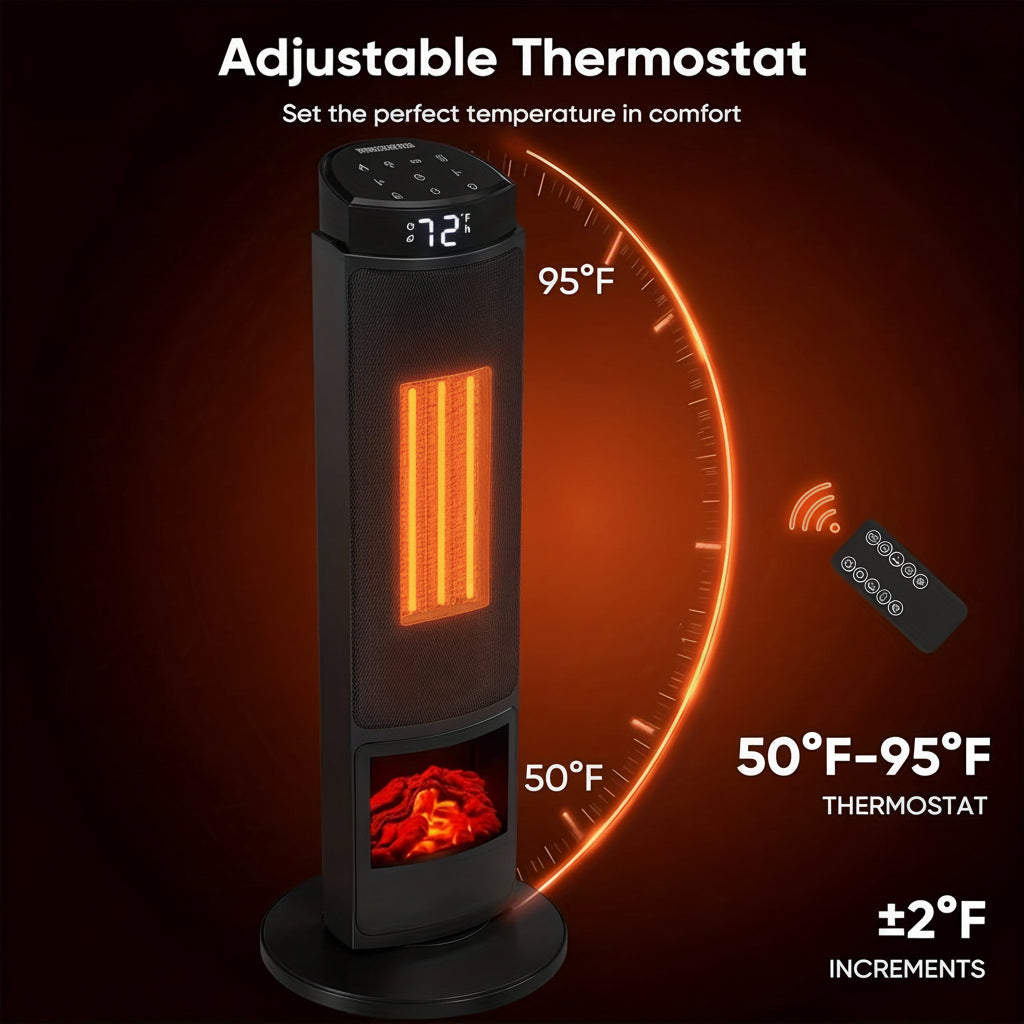Portable Electric Heater with Remote Control – Warm Air Blower