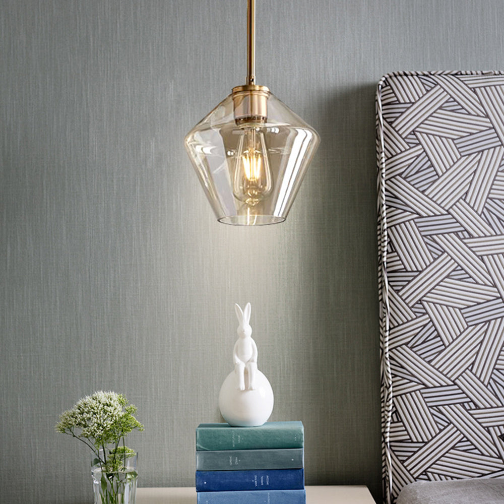 Crystal Glass Pendant Lamp with Prism Design