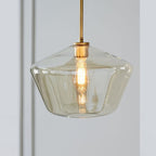 Crystal Glass Pendant Lamp with Prism Design