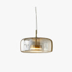 Brass Fitting Clear Glass Pendant Light in Round Shape