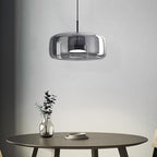 Brass Fitting Clear Glass Pendant Light in Round Shape