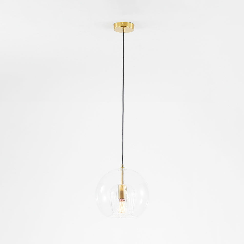 Drop Pendant Light with Ribbed Glass Design