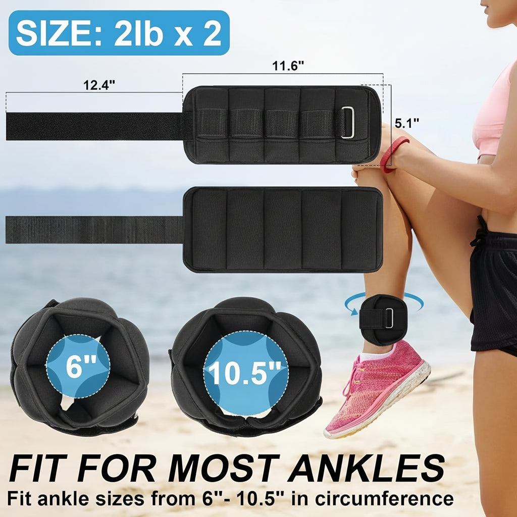 Adjustable Leg Training Set with Ankle Weights for Fitness