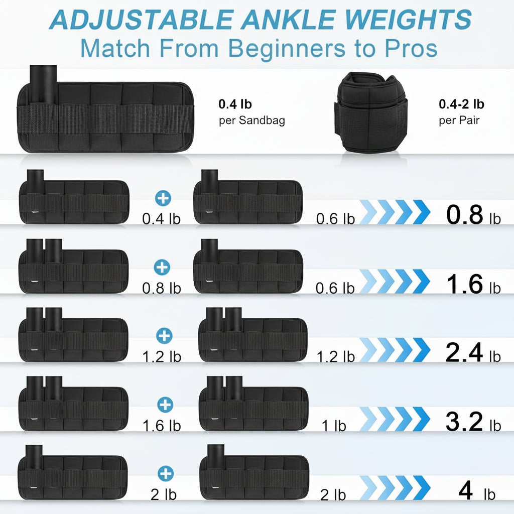 Adjustable Leg Training Set with Ankle Weights for Fitness