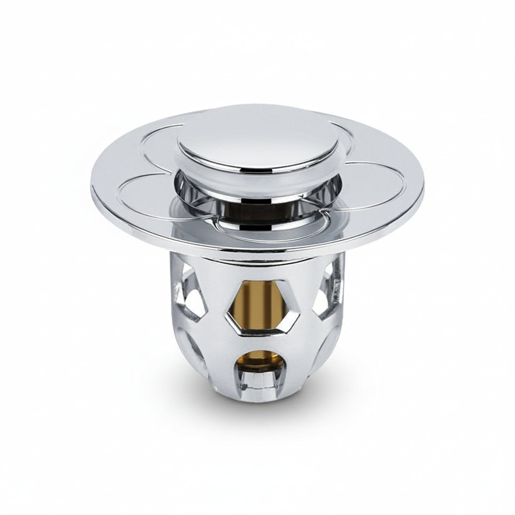 Stainless Steel Pop-Up Drain Stopper for Bathroom – Anti-Clog Plug