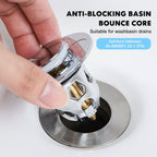 Stainless Steel Pop-Up Drain Stopper for Bathroom – Anti-Clog Plug