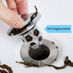 Stainless Steel Pop-Up Drain Stopper for Bathroom – Anti-Clog Plug