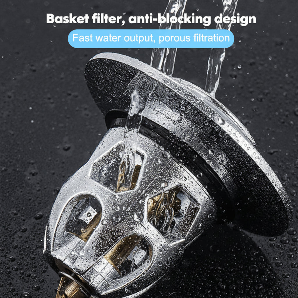 Stainless Steel Pop-Up Drain Stopper for Bathroom – Anti-Clog Plug