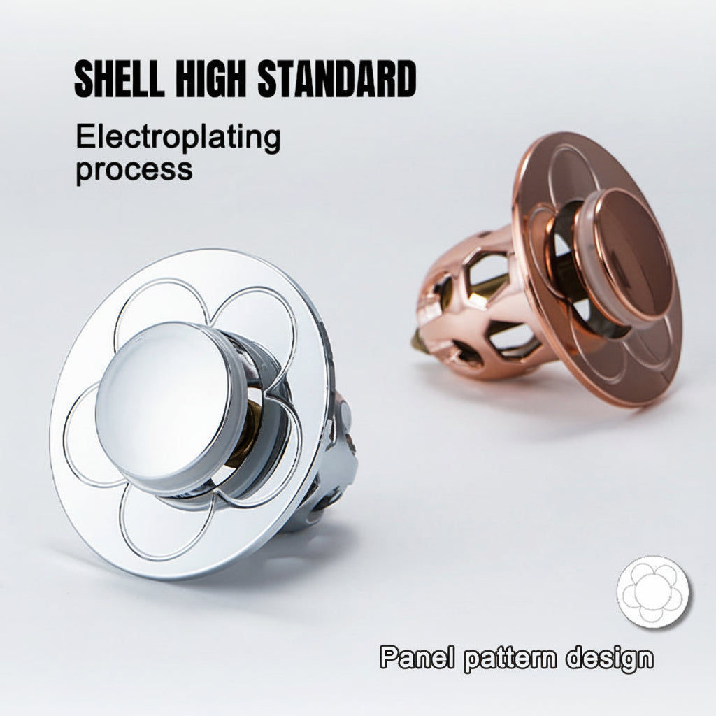 Stainless Steel Pop-Up Drain Stopper for Bathroom – Anti-Clog Plug