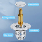 Stainless Steel Pop-Up Drain Stopper for Bathroom – Anti-Clog Plug