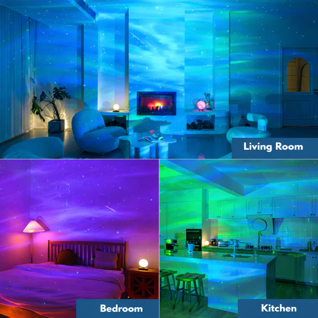 LED Galaxy Lamp Projector with Remote Control - Aurora Night Light