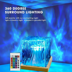 Crystal Projector Lamp with RGB LED Night Light for Bedroom Decor