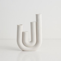 Modern Minimalist Matte White Candle Holders – Abstract Design for Home Decor