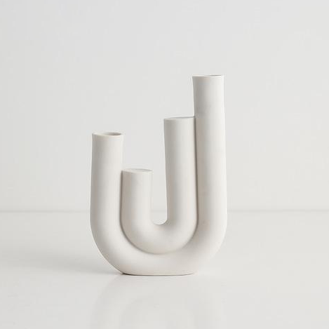 Modern Minimalist Matte White Candle Holders – Abstract Design for Home Decor