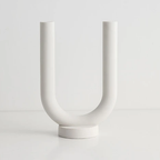 Modern Minimalist Matte White Candle Holders – Abstract Design for Home Decor