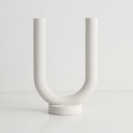 Modern Minimalist Matte White Candle Holders – Abstract Design for Home Decor