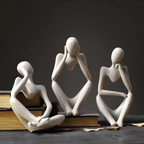 Minimalist Abstract Sculpture of a Thinking Man – Contemporary Home Decor
