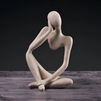 Minimalist Abstract Sculpture of a Thinking Man – Contemporary Home Decor
