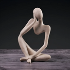 Minimalist Abstract Sculpture of a Thinking Man – Contemporary Home Decor