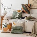 Soft Velvet Cushion Cover with Modern Landscape Pattern – Abstract Tufted