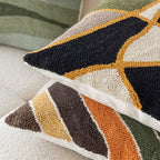 Soft Velvet Cushion Cover with Modern Landscape Pattern – Abstract Tufted